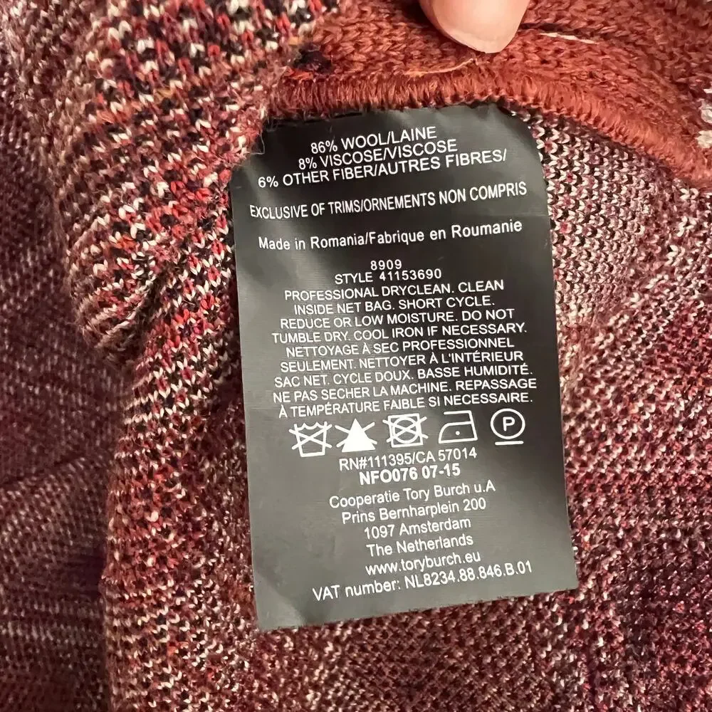 Tory Burch Tapestry Jacquard Crewneck Sweater Womens XS